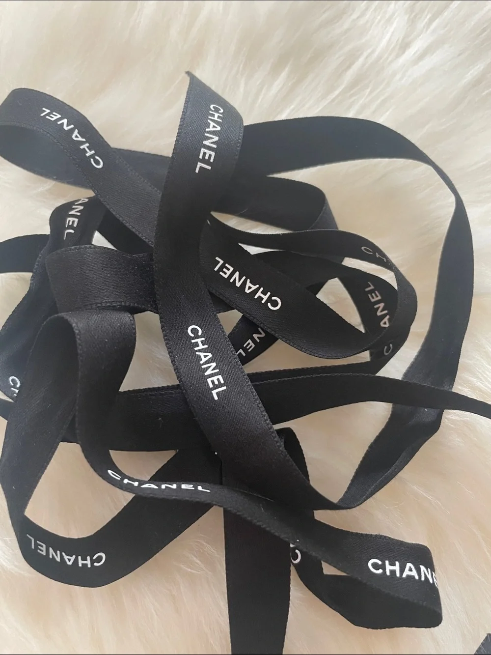 CHANEL White Box with Black Branded Ribbon (empty)